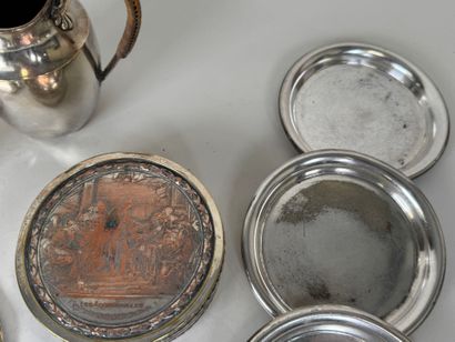 Small silver-plated lot including: Circular...