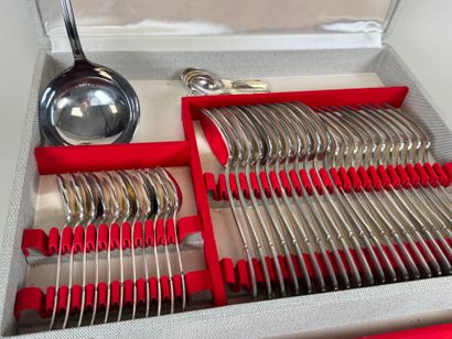Part of a silver-plated menagère, net pattern,...