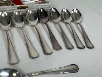 Set of 24 small spoons in silver-plated metal,...