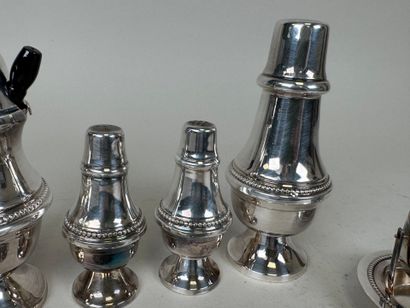 Set in silver-plated metal decorated with...