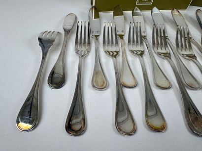 CHRISTOFLE.
Modèle ALBI.
Suite de 12 couverts...