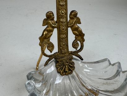 Gilt bronze and crystal stoup.
Mid 19th century.
18.5...