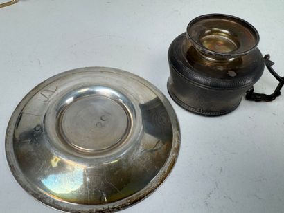 Tasse et sa sous-tasse en argent et argent...
