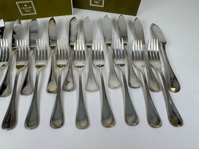 CHRISTOFLE.
Modèle ALBI.
Suite de 12 couverts...