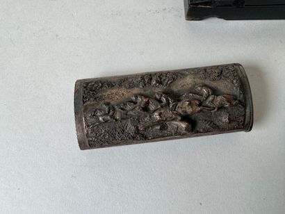 Set of three small boxes:
- one porcelain,...