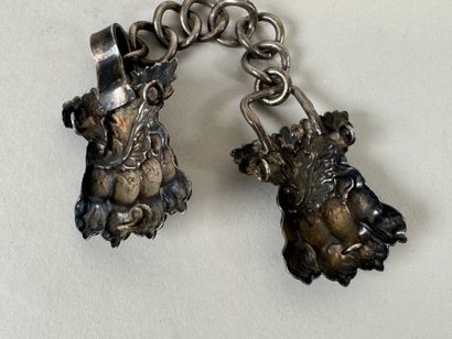 Silver-plated cape buckle with lion claw...