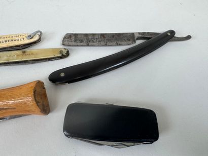 Eight knives or cabbage cutters in wood,...
