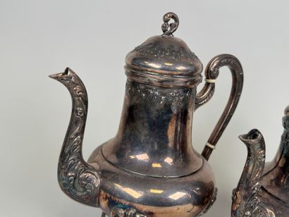 Silver-plated coffee and tea service with...