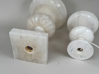 Deux vasques Médicis en albâtre pouvant former...