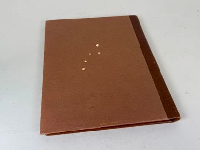 Small leather blotter with embossed and gilded...