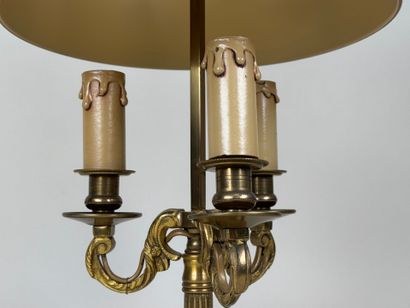 Lampe de bureau dite bouillotte en bronze...