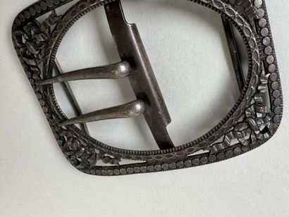 Rectangular openwork silver or silver-plated...
