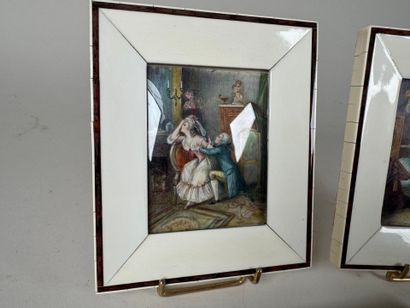 School, 20th century. Three miniatures on...