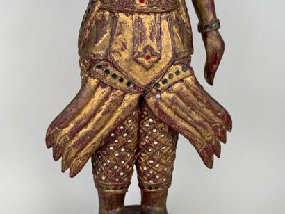 ASIE, XXe.
Grande statue en bois sculpté,...