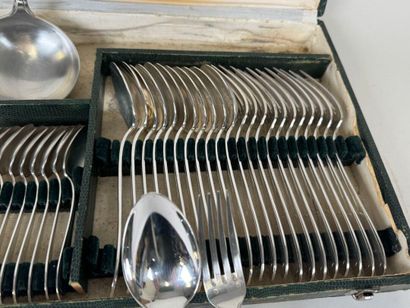 Set of silver-plated flatware, net pattern,...