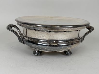 CHRISTOFLE.
Circular stove in silver-plated...