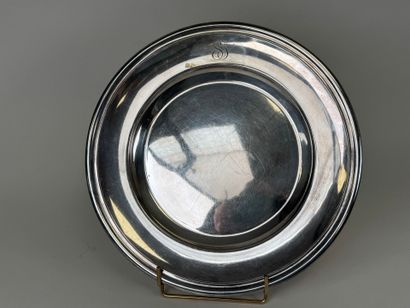 CHRISTOFLE.
Circular molded and figured silver-plated...