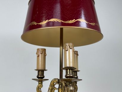 Lampe de bureau dite bouillotte en bronze...