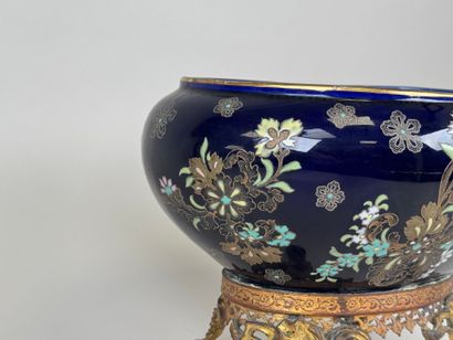 BOCH FRERES KERAMIS Blue-glazed earthenware...