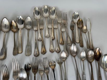 Important lot of silver-plated flatware,...