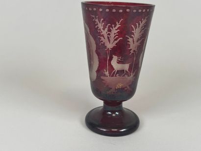 BOHEME. cut-crystal vase on pedestal decorated...