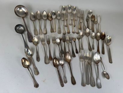Important lot of silver-plated flatware,...
