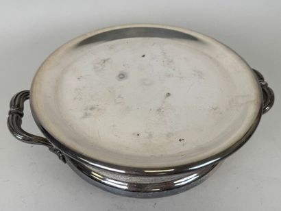 CHRISTOFLE.
Circular stove in silver-plated...