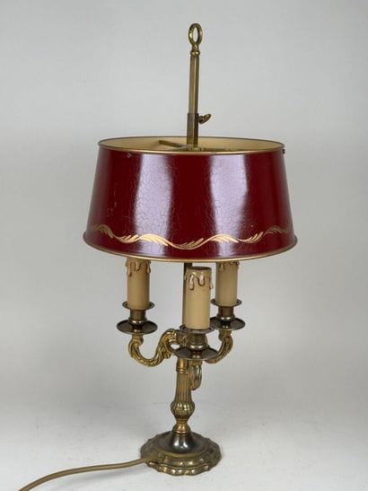 Lampe de bureau dite bouillotte en bronze...