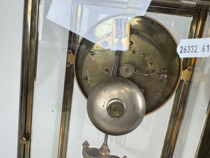 Pendule cage en laiton ou bronze doré, toutes...