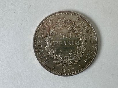 50 franc silver coin, Hercules 1977.