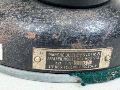ERICSON telephone company.
Metal and bakelite...