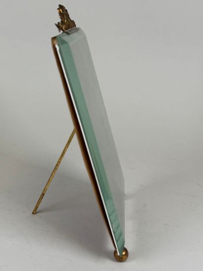 Large photo frame in beveled glass and chased...