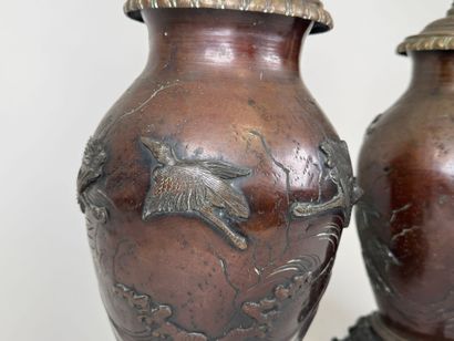 JAPAN, early 20th c. Pair of patinated regula...