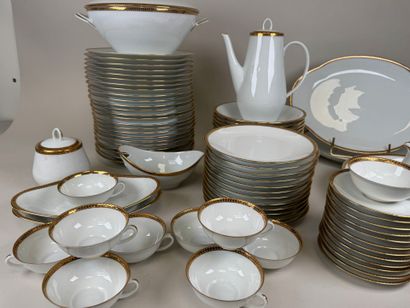 Limoges, 20th century. Part of a white and...