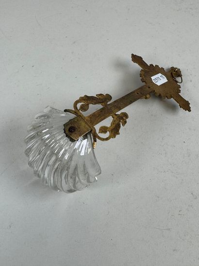 Gilt bronze and crystal stoup.
Mid 19th century.
18.5...