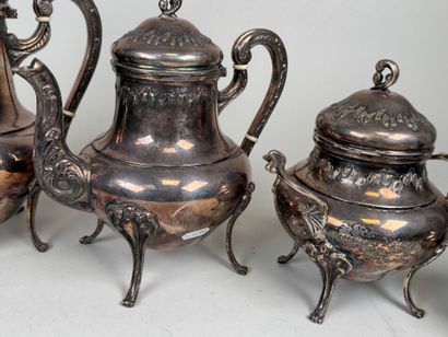 Silver-plated coffee and tea service with...