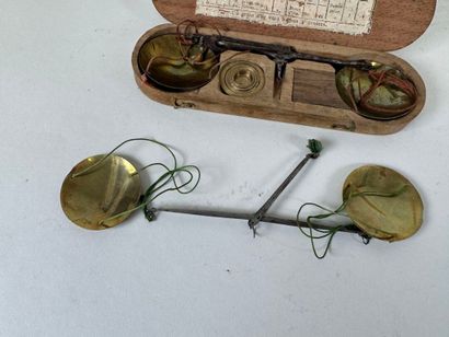 Small jeweler's trebuchet in wooden box with...