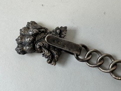 Silver-plated cape buckle with lion claw...