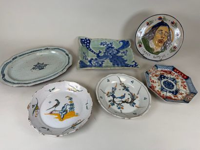 Earthenware and porcelain lot comprising:...