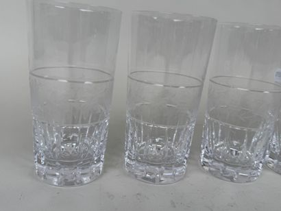 Série de 6 verres à orangeade en cristal...