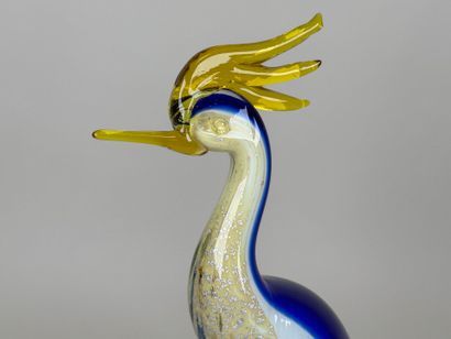 MURANO, XXe.
Oiseau.
Important sujet en verre...