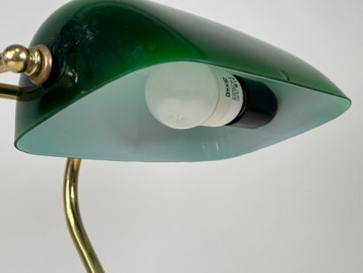 Lampe de bureau orientable en laiton doré...