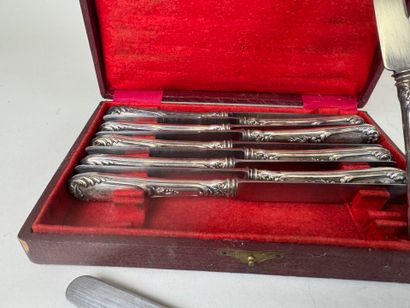 Série de 12 couteaux à entremets, les manches...