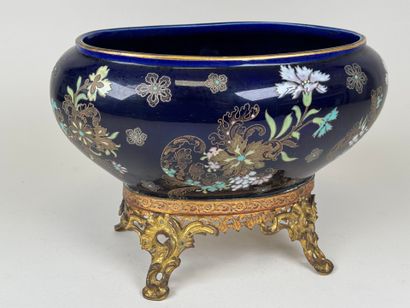 BOCH FRERES KERAMIS Blue-glazed earthenware...