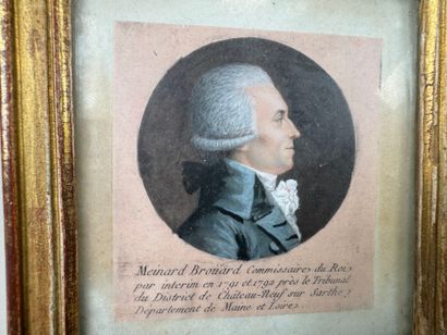 École, XIXe.
Trois miniatures rehaussées...
