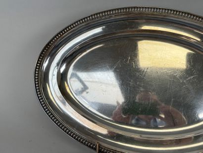 Set of two silver-plated dishes, one decorated...