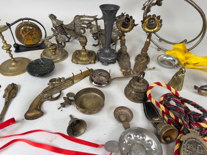 Set of bronze or brass trinkets including...
