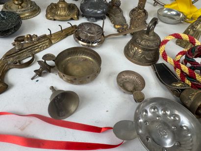 Set of bronze or brass trinkets including...