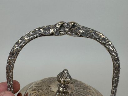 Crystal bisque seal with silver-plated metal...