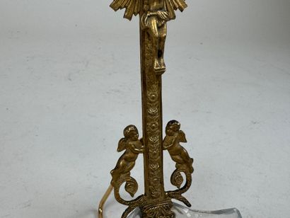 Gilt bronze and crystal stoup.
Mid 19th century.
18.5...
